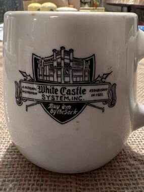 Vtg 1950 White Castle Restaurant Use 6oz Ashtray Bottom China Coffee Mug